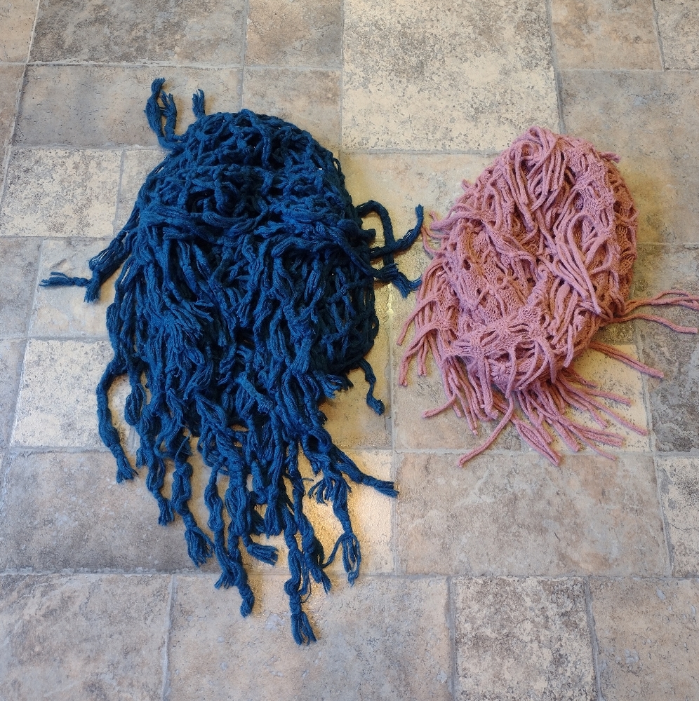 Knitted infinity scarf set of two